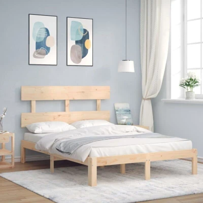 Pilt vidaXL Bed Frame without Mattress Small Double Solid Wood Pine