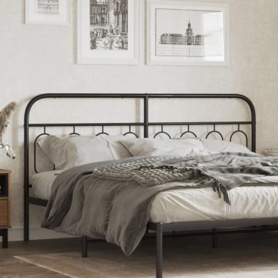 Pilt vidaXL Metal Replace Headboard Black 193 cm