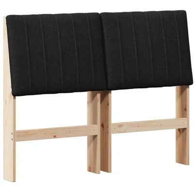 Pilt vidaXL Upholstered Headboard Black 120 cm Solid Pine Wood