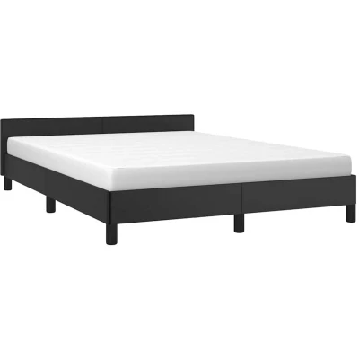 Pilt vidaXL Bed Frame without Mattress Black 135x190cm Double Faux Leather