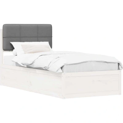 Pilt vidaXL Bed Frame with Upholstered Headboard Light Grey 75 x 190 cm