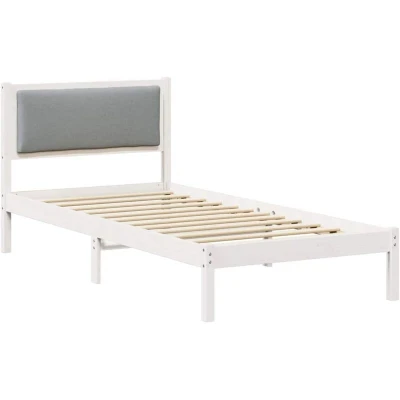 Pilt vidaXL Bed Frame Light Grey 100 x 200 cm Solid Pine Wood
