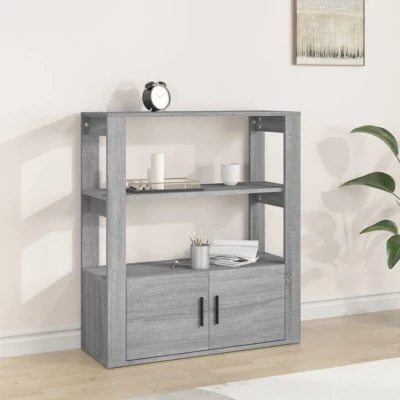 Pilt vidaXL Sideboard Grey Sonoma 80x30x90 cm Engineered Wood