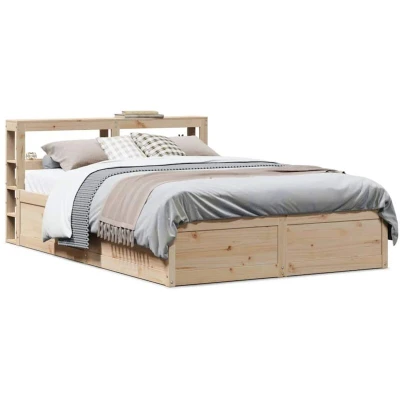 Pilt vidaXL Bed Frame with Headboard 140x190 cm Solid Wood Pine