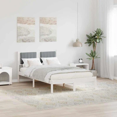 Pilt vidaXL Bed Frame with Upholstered Headboard Light Grey 120 x 200 cm