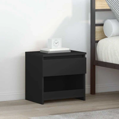 Pilt vidaXL Bedside Cabinets 2 pcs Black 40x30x39 cm Engineered Wood