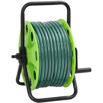 Pilt vidaXL Free Standing Green Hose Reel with Fitting Set 0.5" 30 m PVC