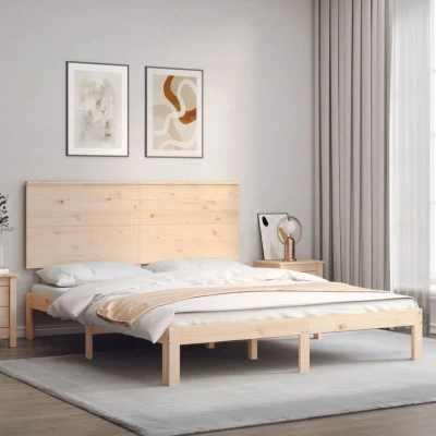 Pilt vidaXL Bed Frame without Mattress King Size Solid Wood Pine