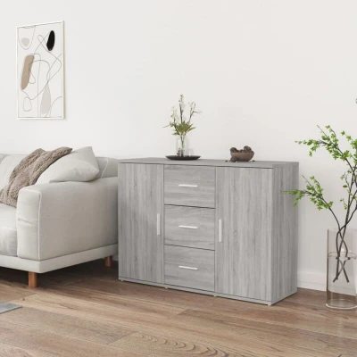 Pilt vidaXL Sideboard Grey Sonoma 91x29.5x65 cm Engineered Wood
