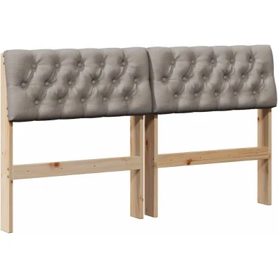 Pilt vidaXL Upholstered Headboard Taupe 150 cm Solid Pine Wood