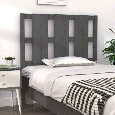 Pilt vidaXL Bed Headboard Grey 95.5x4x100 cm Solid Wood Pine