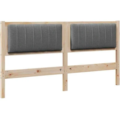 Pilt vidaXL Upholstered Headboard Brown 150 cm Solid Pine Wood