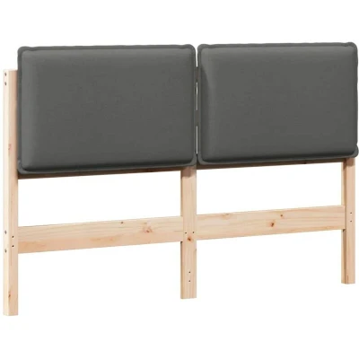 Pilt vidaXL Upholstered Headboard Natural and Light Grey Solid Pine Wood