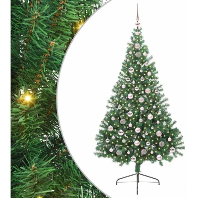 Pilt vidaXL Artificial Pre-lit Christmas Tree Green 210 cm PVC