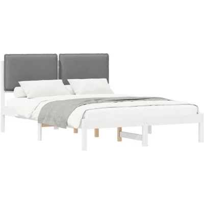 Pilt vidaXL Bed Frame with Upholstered Headboard Light Grey 160 x 200 cm
