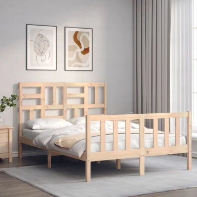 Pilt vidaXL Bed Frame without Mattress 140x200 cm Solid Wood Pine