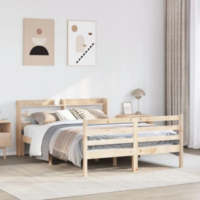 Pilt vidaXL Bed Frame with Headboard without Mattress 120x190 cm Small Double