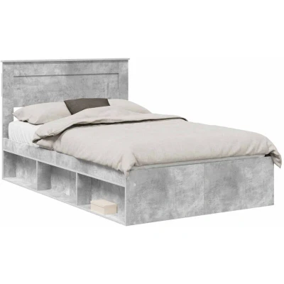 Pilt vidaXL Bed Frame Concerte Grey 135 x 190 cm Solid Pine Wood