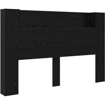 Pilt vidaXL Headboard Cabinet with LED Black Oak 160 x 16.5 103.5 cm