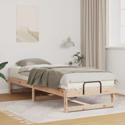 Pilt vidaXL Bed Frame Brown 90 x 210 cm Solid Pine Wood