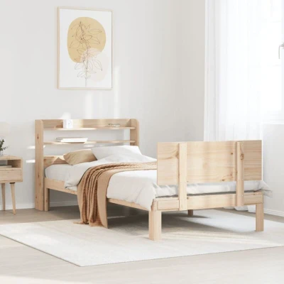 Pilt vidaXL Bed Frame with Headboard without Mattress 90x200 cm