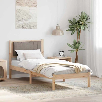 Pilt vidaXL Bed Frame with Upholstered Headboard Taupe 75 x 190 cm