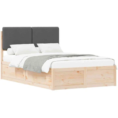 Pilt vidaXL Bed Frame with Upholstered Headboard Dark Grey 120 x 200 cm