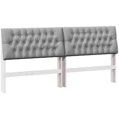 Pilt vidaXL Upholstered Headboard Light Grey 200 cm Solid Pine Wood