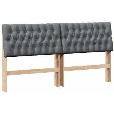 Pilt vidaXL Upholstered Headboard Dark Grey 180 cm Solid Pine Wood