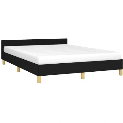 Pilt vidaXL Bed Frame without Mattress Black 180x200cm Super King Fabric