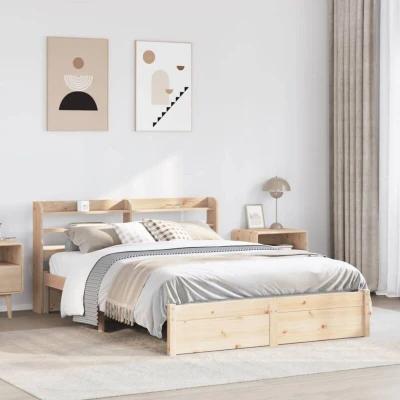 Pilt vidaXL Bed Frame with Headboard without Mattress 150x200 cm King Size