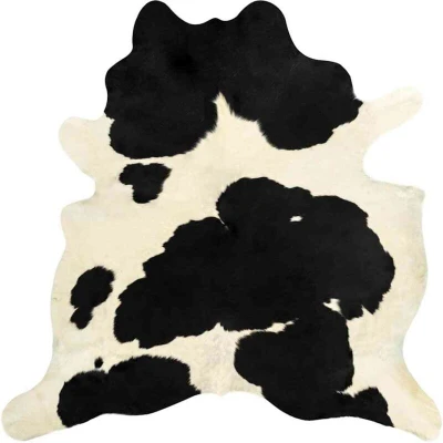 Pilt vidaXL Real Cowhide Rug Black and White 180x220 cm