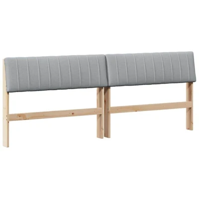 Pilt vidaXL Upholstered Headboard Light Grey 200 cm Solid Pine Wood