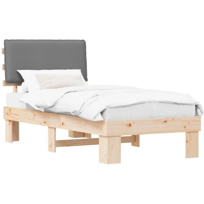 Pilt vidaXL Bed Frame with Upholstered Headboard Light Grey 100 x 200 cm