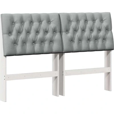 Pilt vidaXL Upholstered Headboard Light Grey 140 cm Solid Pine Wood