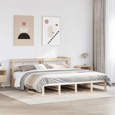 Pilt vidaXL Bed Frame without Mattress 200x200 cm Solid Wood Pine