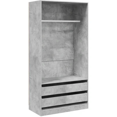 Pilt VidaXL Riidekapp Betoonhall 100x50x200 cm Puitlaastplaat