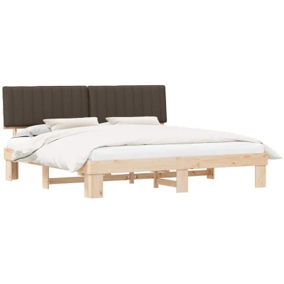 Pilt vidaXL Bed Frame with Upholstered Headboard Taupe 200 x cm