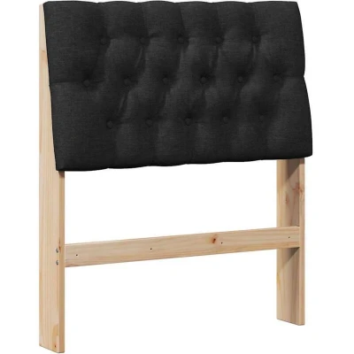 Pilt vidaXL Upholstered Headboard Black 80 cm Solid Pine Wood