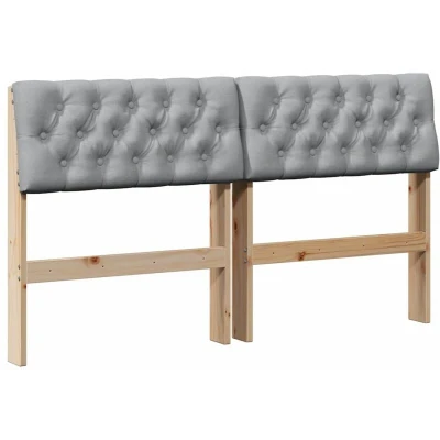 Pilt vidaXL Upholstered Headboard Light Grey 140 cm Solid Pine Wood