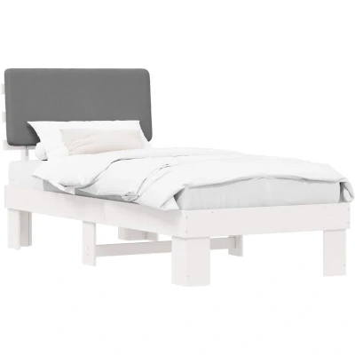 Pilt vidaXL Bed Frame with Upholstered Headboard Light Grey 75 x 190 cm