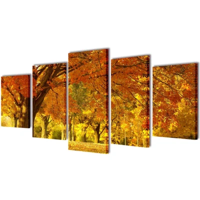 Pilt vidaXL Canvas Wall Print Set Maple 200 x 100 cm
