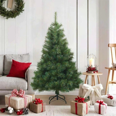 Pilt vidaXL Artificial Hinged Christmas Tree Green 120 cm PVC, steel