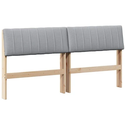 Pilt vidaXL Upholstered Headboard Light Grey 150 cm Solid Pine Wood