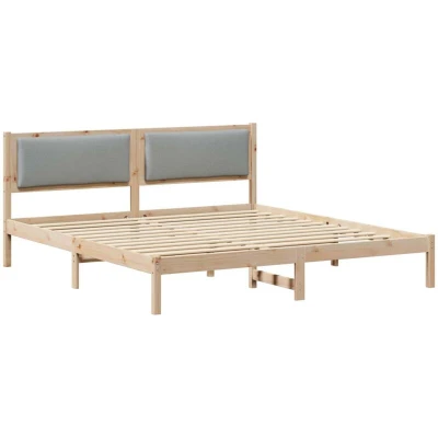 Pilt vidaXL Bed Frame Light Grey 180 x 200 cm Solid Pine Wood
