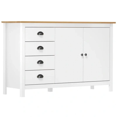 Pilt vidaXL Sideboard Hill White 130x40x80 cm Solid Pine Wood
