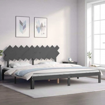 Pilt vidaXL Bed Frame without Mattress Grey 200x200 cm Solid Wood Pine