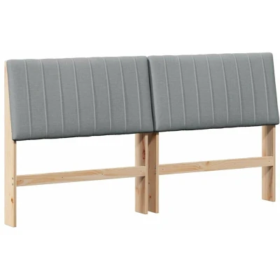 Pilt vidaXL Upholstered Headboard Light Grey 180 cm Solid Pine Wood