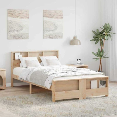 Pilt vidaXL Bed Frame with Headboard Brown 120 x 200 cm Engineered Wood