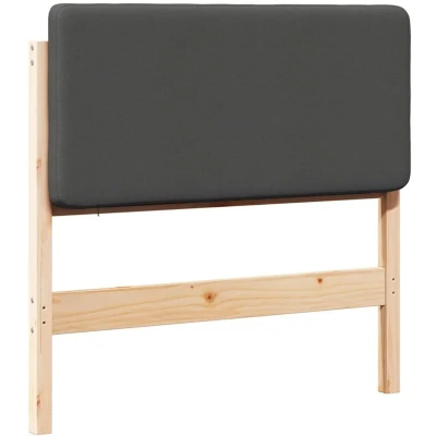 Pilt vidaXL Upholstered Headboard Brown and Dark Grey 75 cm Solid Pine Wood